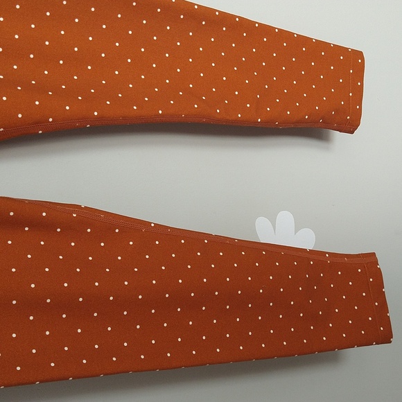 WeWoreWhat Orange White Polka Dot Leggings - Picture 11 of 13